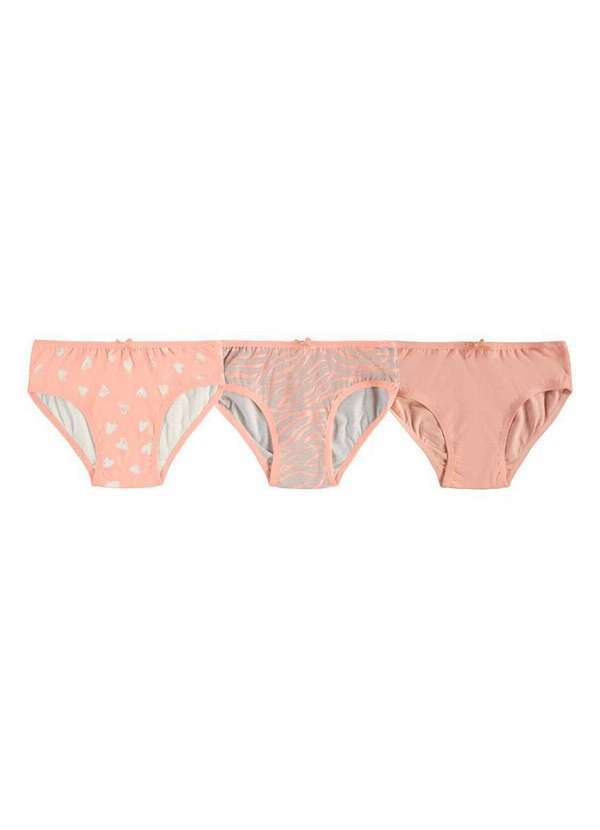 Malwee - Kit com 3 Calcinhas Infantil Malwee 1000111571 D024u-Salmão