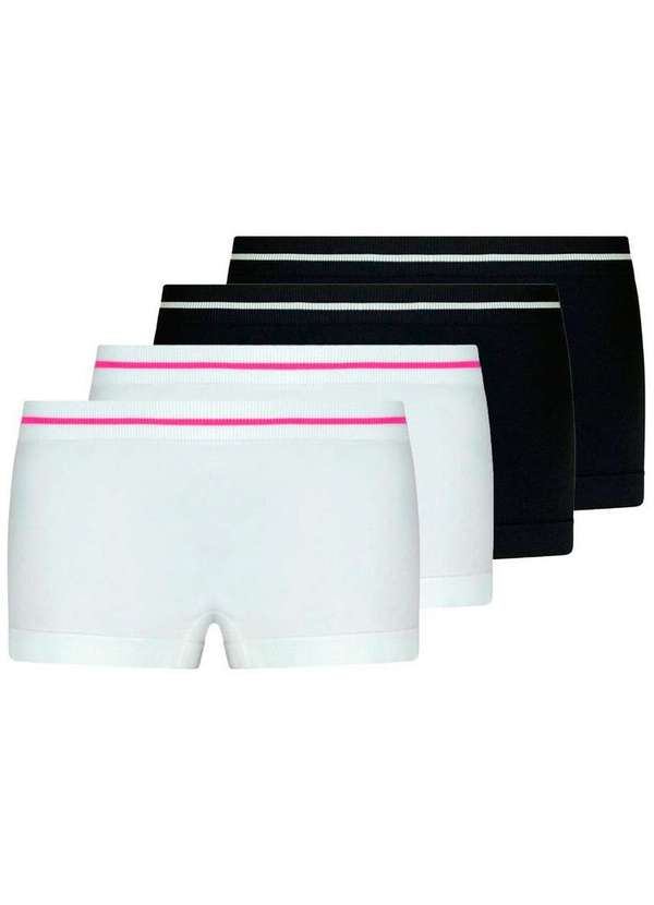 Lupo - Kit com 4 Calcinhas Infantil Lobinha 18720-001 Branco-Preto