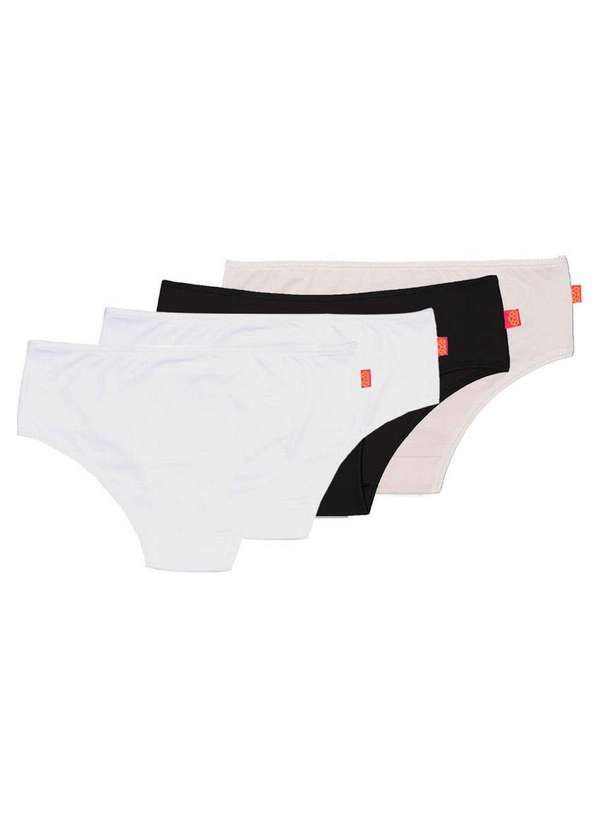 Sanny - Kit com 4 Calcinhas Infantil Sanny 211559 Branco-Preto-Base