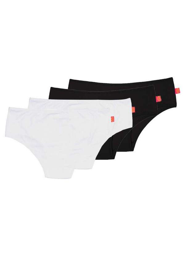 Sanny - Kit com 4 Calcinhas Infantil Sanny 211559 Branco-Preto