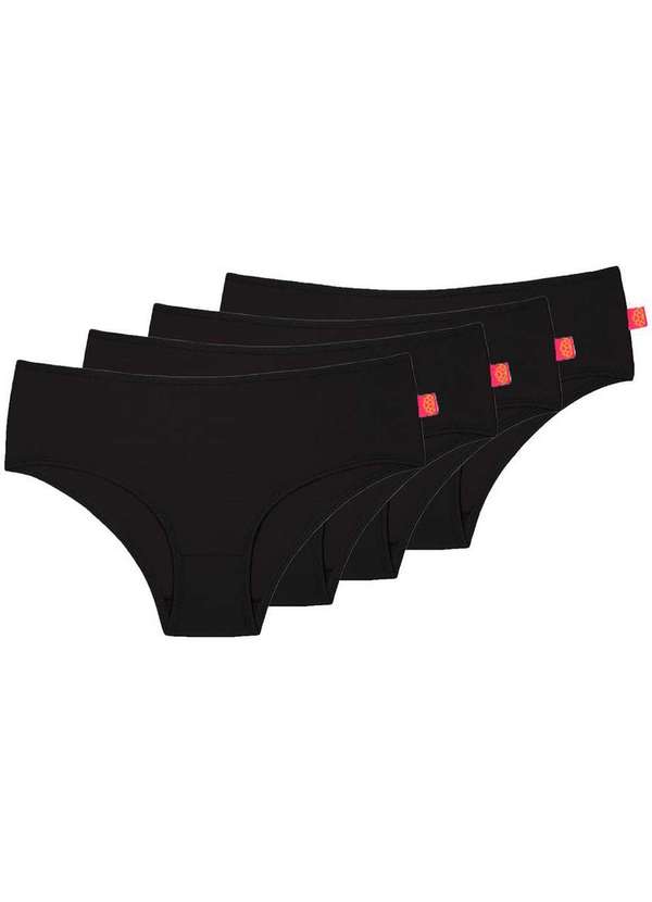 Sanny - Kit com 4 Calcinhas Infantil Sanny 211559 Preto