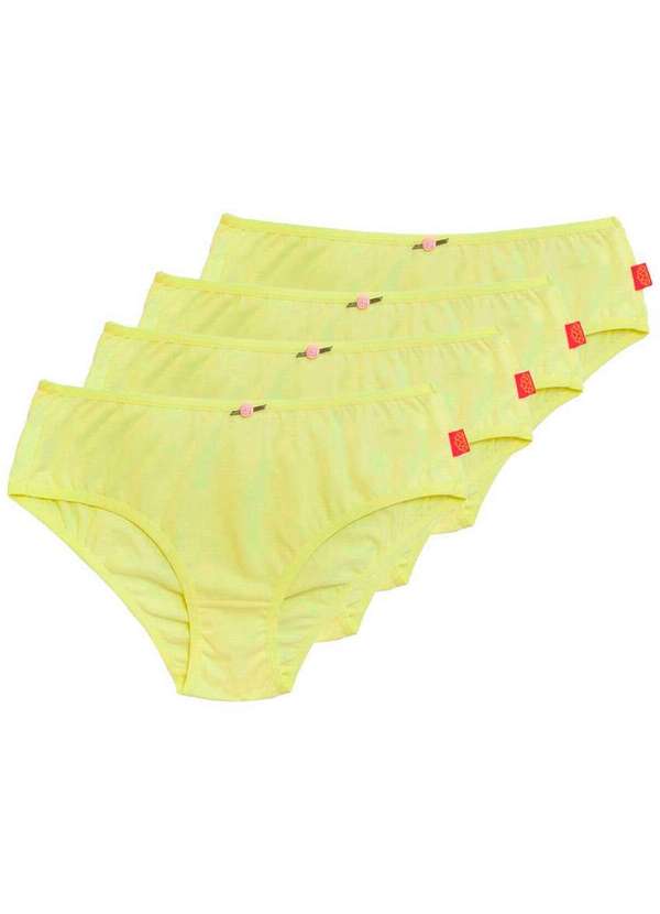Sanny - Kit com 4 Calcinhas Infantil Sanny 212830 Amarelo-Vanilla