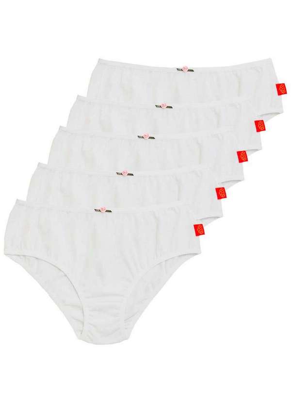 Sanny - Kit com 5 Calcinhas Infantil Sanny 212830 Branco
