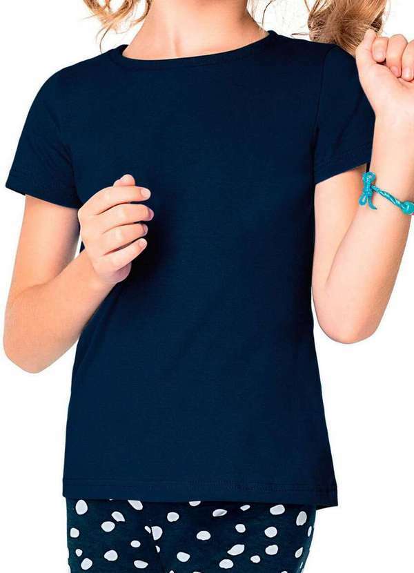 Malwee - Camiseta Infantil Menina Malwee 1000086761 02023-Azul-Marinho