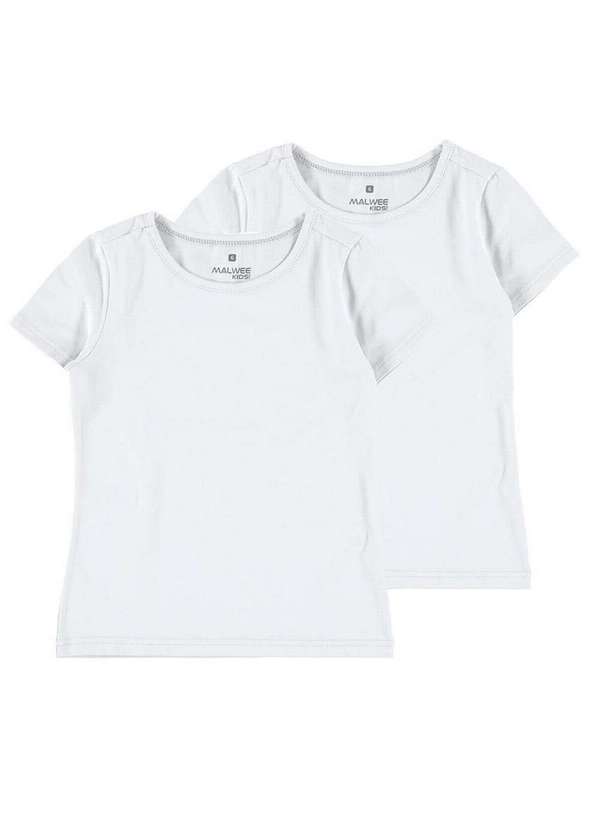 Malwee - Kit com 2 Camisetas Infantil Menina Malwee 1000086762 Branco