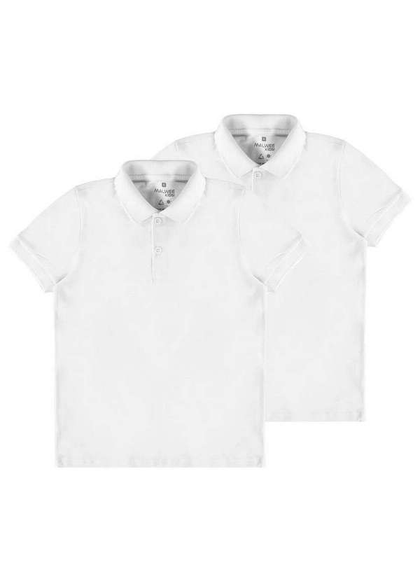 Malwee - Kit com 2 Camisetas Polo Infantil Menino Malwee 1000111119 Branco