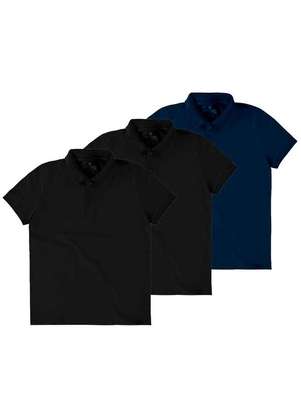 Kit com 3 Camisetas Polo Infantil Menino Malwee 1000111119 - MALWEE