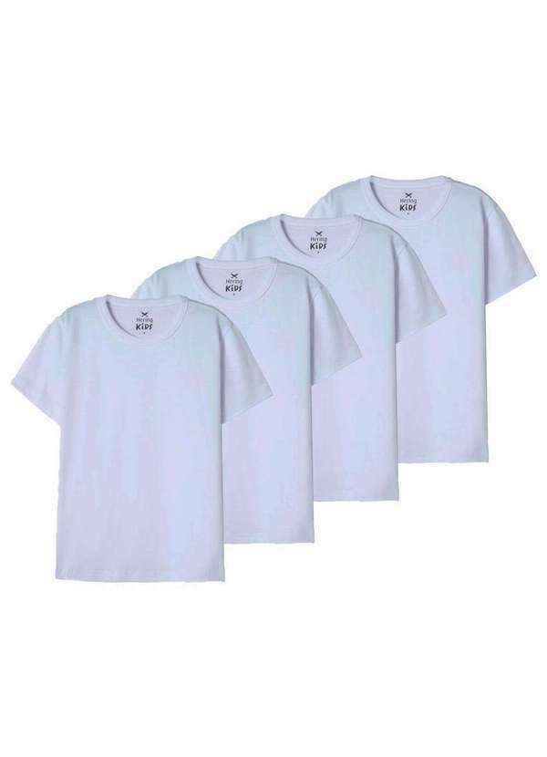 Hering - Kit com 4 Camisetas Infantil Hering 5dyr Branco