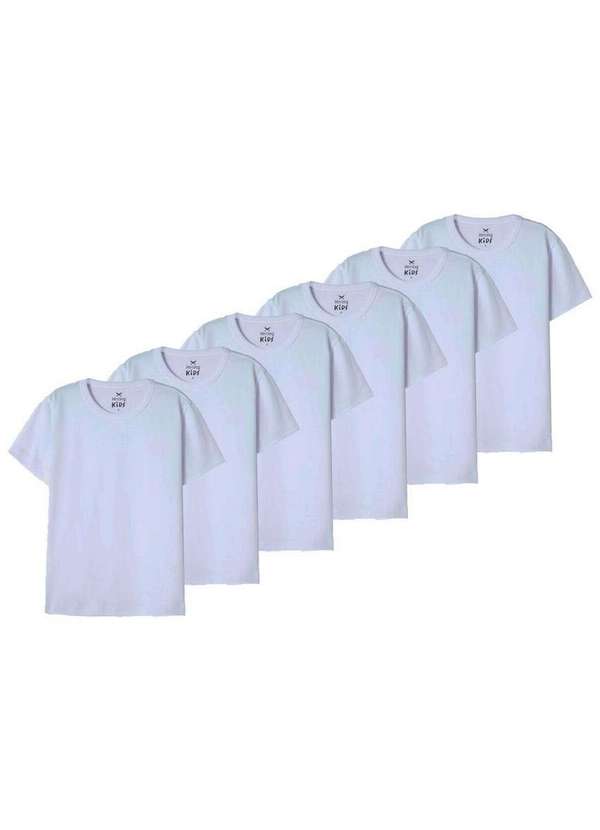 Hering - Kit com 6 Camisetas Infantil Hering 5dyr Branco