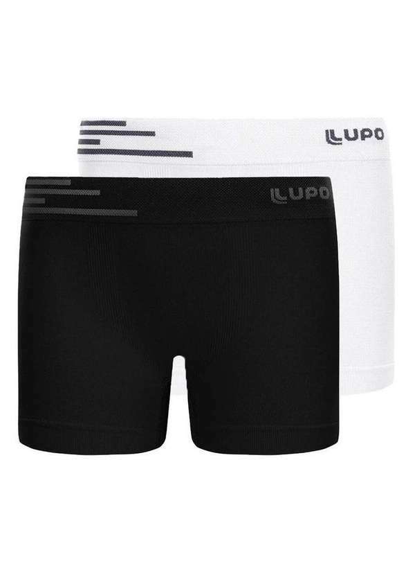 Lupo - Kit com 2 Cuecas Infantil Boxer Lupinho 132-002 Preto-Branco