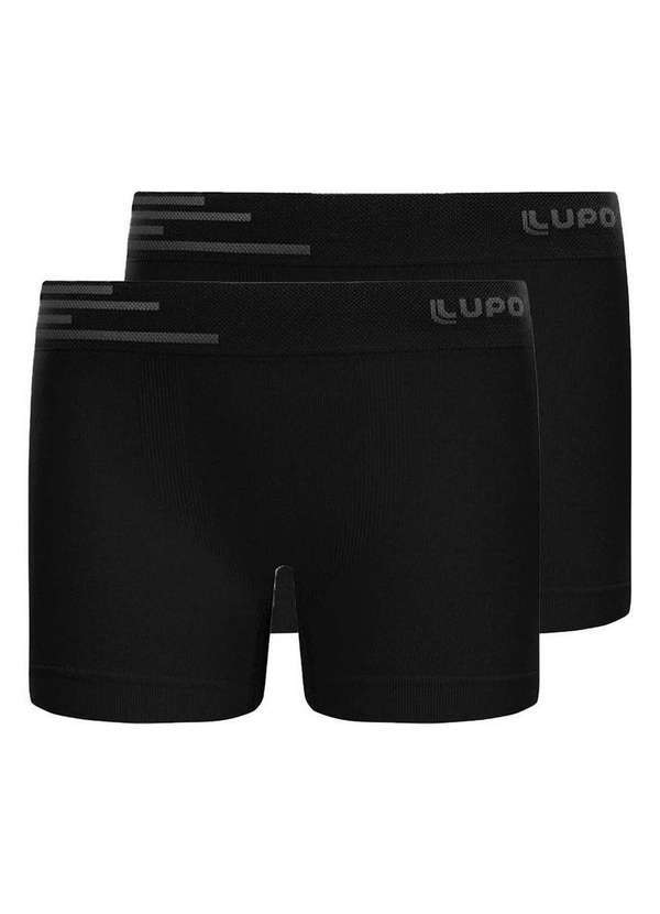Lupo - Kit com 2 Cuecas Infantil Boxer Lupinho 132-002 Preto
