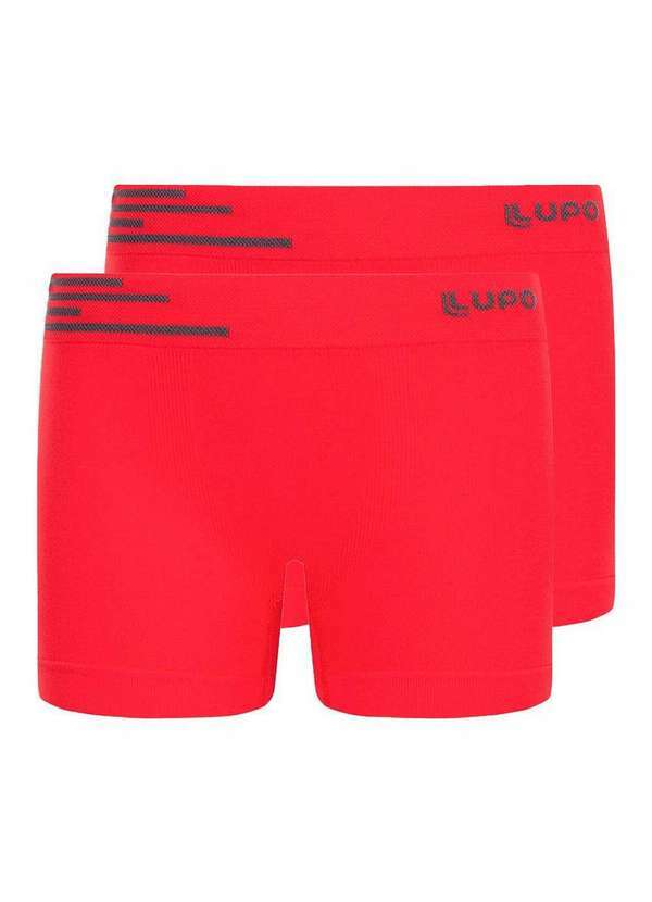 Lupo - Kit com 2 Cuecas Infantil Boxer Lupinho 132-002 Vermelho