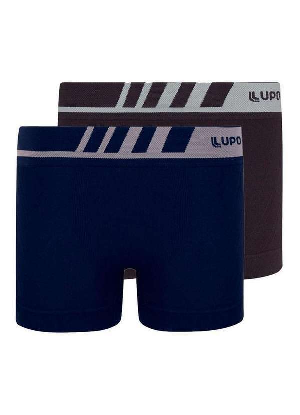 Lupo - Kit com 2 Cuecas Infantil Boxer Lupinho 136-001 Marinho-Preto