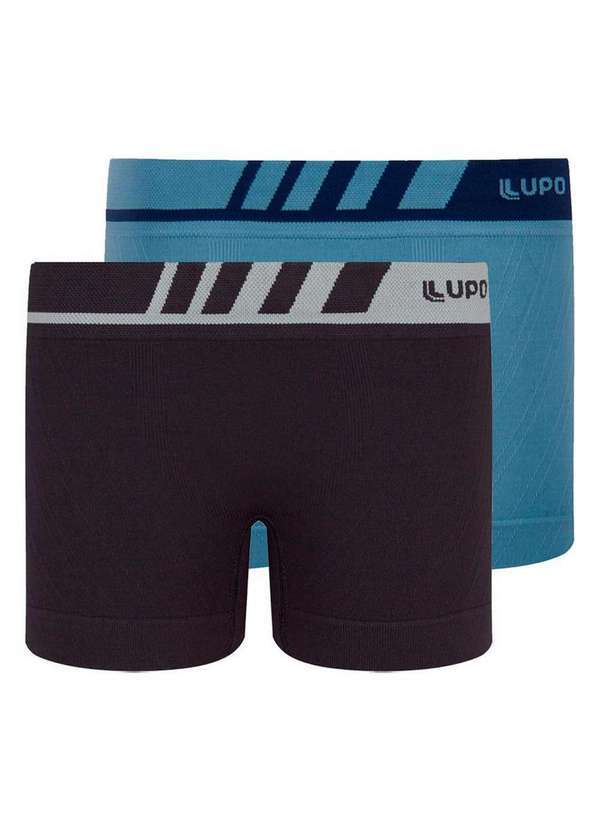 Lupo - Kit com 2 Cuecas Infantil Boxer Lupinho 136-001 Preto-Azul