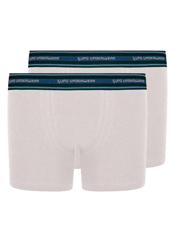 Lupo - Kit com 2 Cuecas Infantil Boxer Lupinho 141-003 Branco