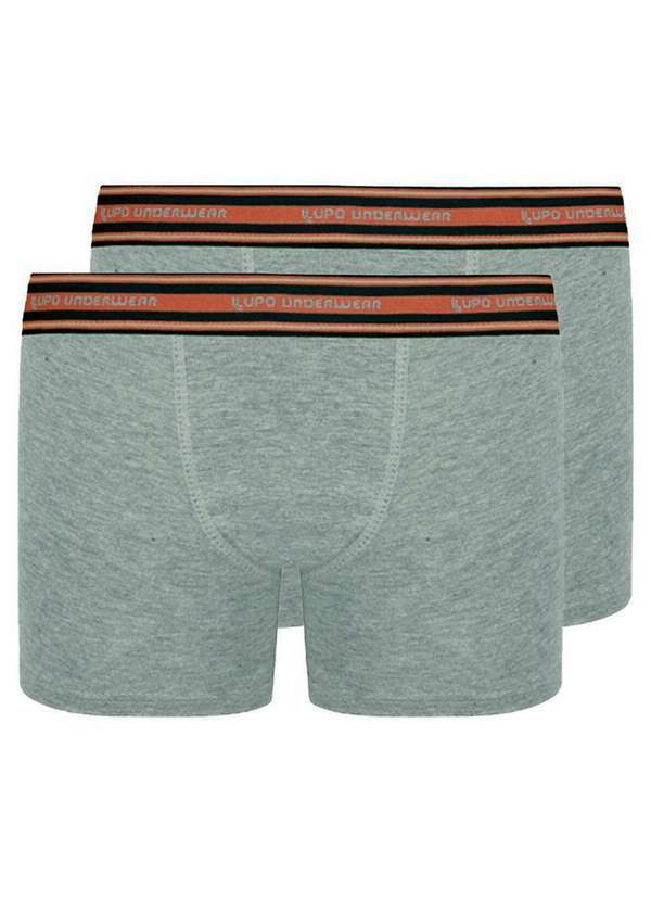 Lupo - Kit com 2 Cuecas Infantil Boxer Lupinho 141-003 Cinza-Mescla