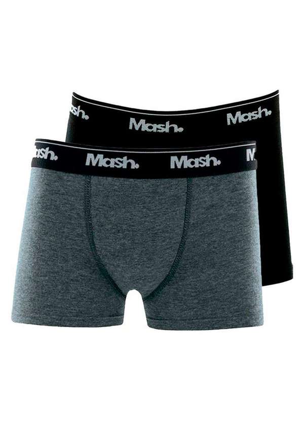 Mash - Kit com 2 Cuecas Infantil Boxer Mash 190.03 Cinza-Preto
