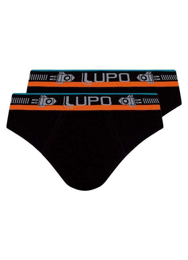 Lupo - Kit com 2 Cuecas Infantil Slip Lupinho 361-001 Preto