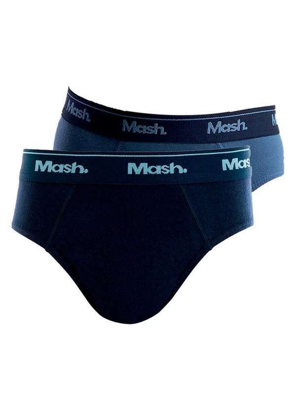 Mash - Kit com 2 Cuecas Infantil Slip Mash 193.01 Marinho-Azul-Jeans