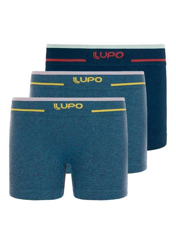 Lupo - Kit com 3 Cuecas Infantil Boxer Lupinho 137-010 Azul-Marinho