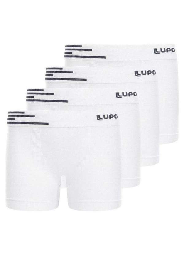 Lupo - Kit com 4 Cuecas Infantil Boxer Lupinho 132-002 Branco