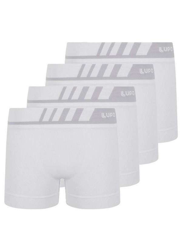 Lupo - Kit com 4 Cuecas Infantil Boxer Lupinho 136-001 Branco