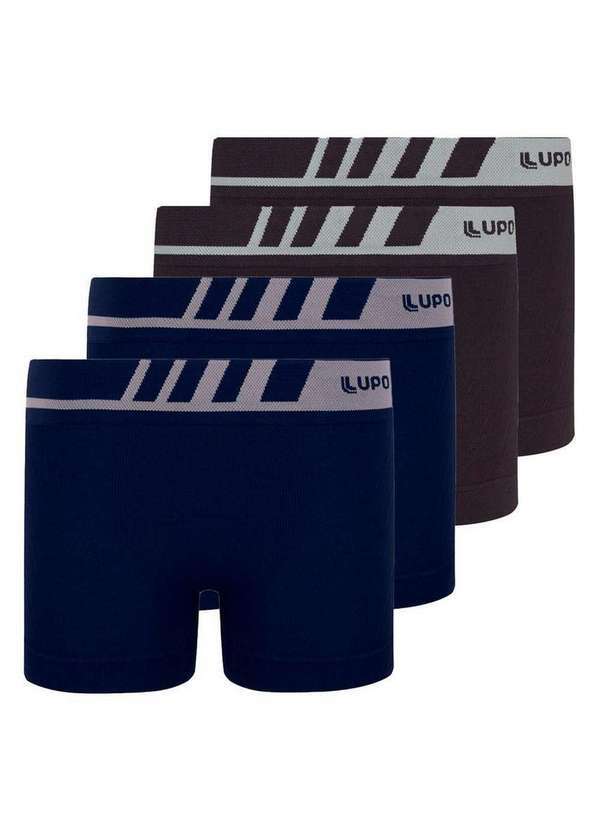 Lupo - Kit com 4 Cuecas Infantil Boxer Lupinho 136-001 Marinho-Preto