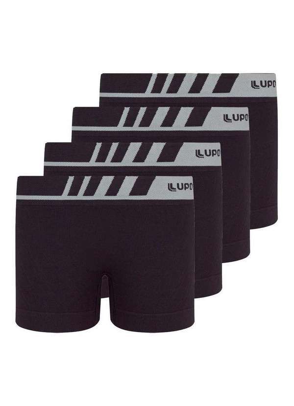 Lupo - Kit com 4 Cuecas Infantil Boxer Lupinho 136-001 Preto