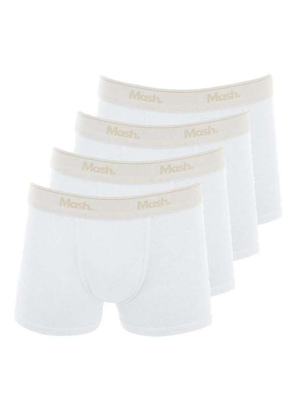 Lupo - Kit com 4 Cuecas Infantil Boxer Mash 190.03 Branco