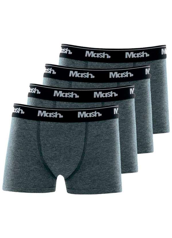 Lupo - Kit com 4 Cuecas Infantil Boxer Mash 190.03 Cinza