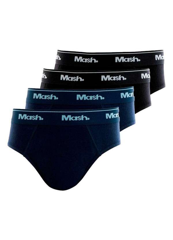 Mash - Kit com 4 Cuecas Infantil Slip Mash 193.01 Marinho-Preto