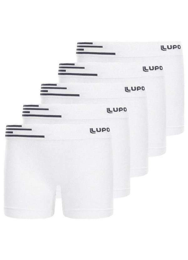 Lupo - Kit com 5 Cuecas Infantil Boxer Lupinho 132-002 Branco