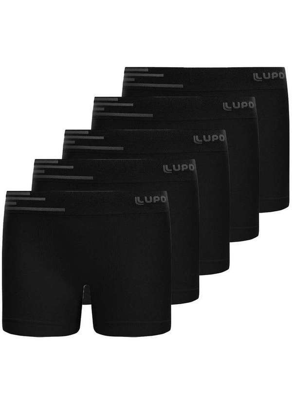 Lupo - Kit com 5 Cuecas Infantil Boxer Lupinho 132-002 Preto