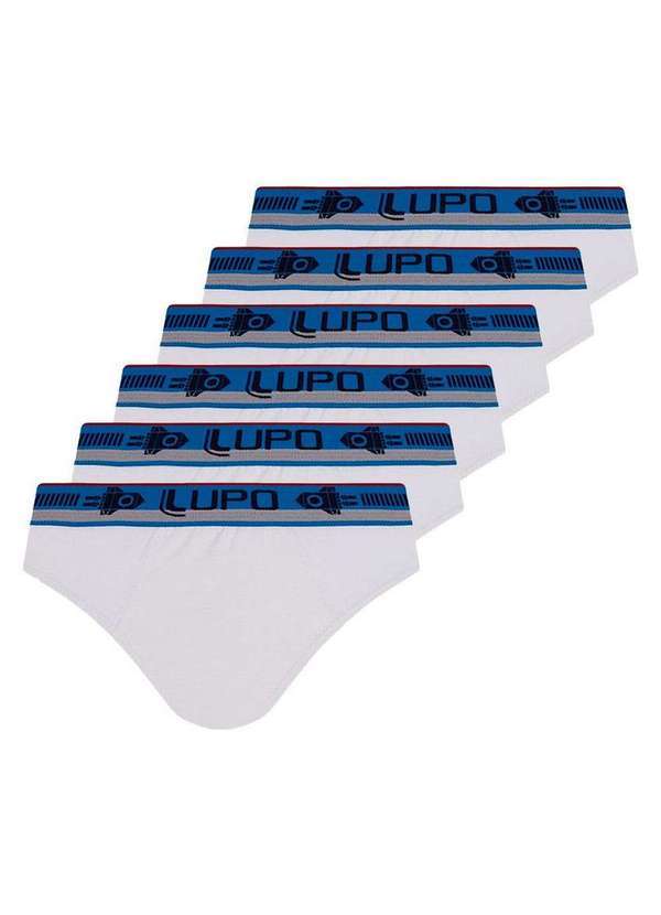 Lupo - Kit com 6 Cuecas Infantil Slip Lupinho 361-001 Branco