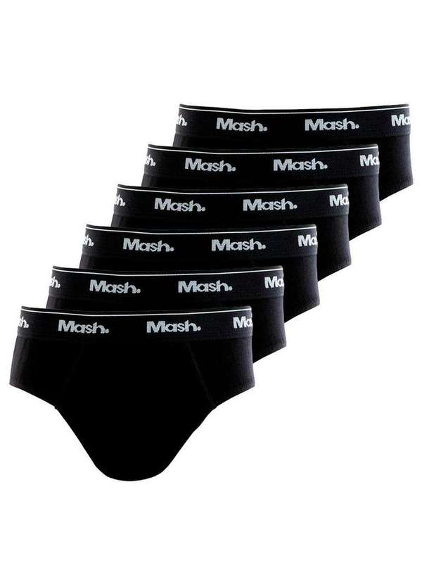 Mash - Kit com 6 Cuecas Infantil Slip Mash 193.01 Preto