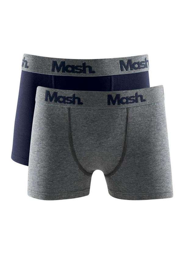 Mash - Kit com 2 Cuecas Infantil Boxer Mash 110.37 Az08-Marinho-Cinza