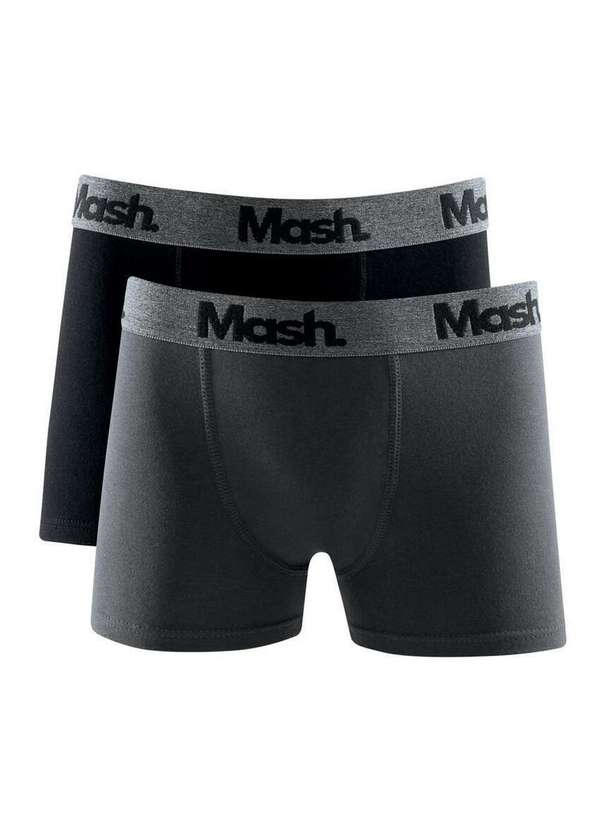 Mash - Kit com 2 Cuecas Infantil Boxer Mash 110.37 Pt00-Preto-Chumbo