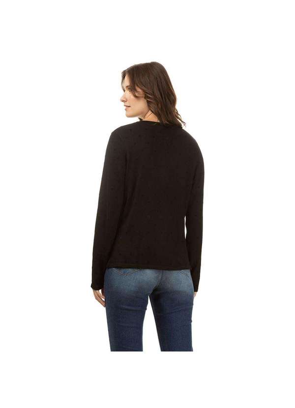 Tng - Cardigan Feminino Tricô Poá Preto 2