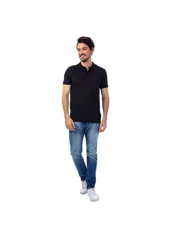 Tng - Polo Masculina Básica Preto