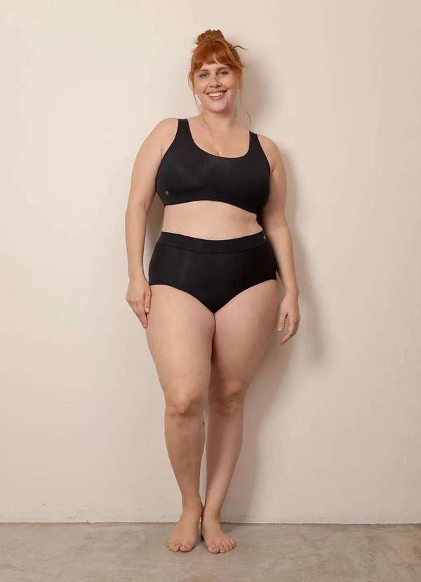 Sizély - Calcinha Hot Pants Corte a Laser Plus Size Preto