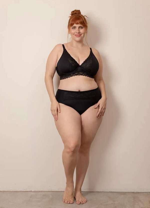 Sizély - Sutiã Renda Plus Size Preto