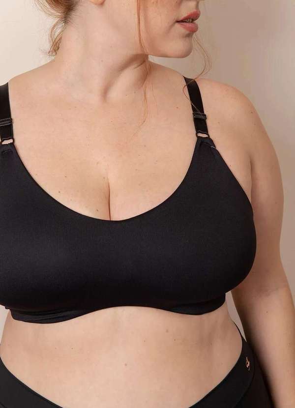 Sizély - Top Sutiã Duplo Plus Size Preto 3