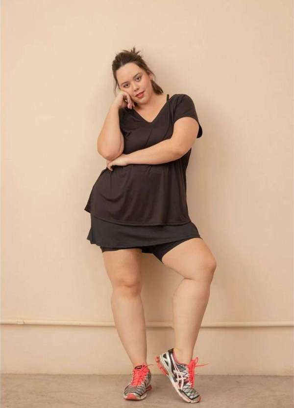 Bold Fit - Camiseta Poliamida Plus Size Preto