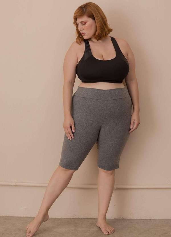 Wee! - Bermuda Ciclista Plus Size Cinza