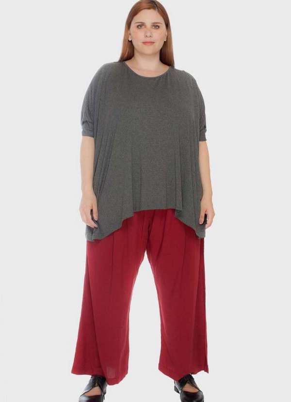 Bold - Blusa Ampla Plus Size Cinza