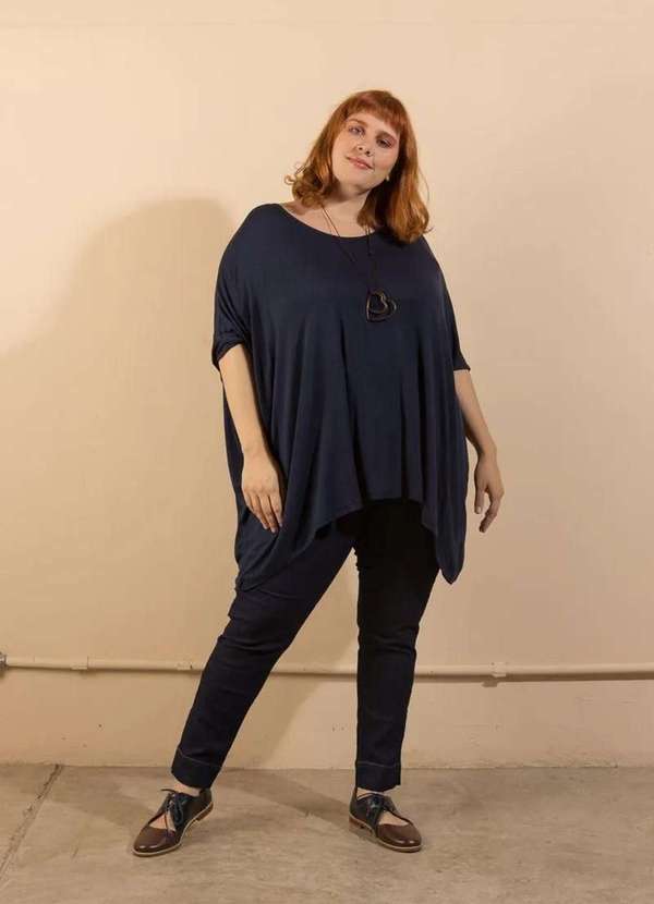 Bold - Blusa Ampla Tecido Ultra Leve Plus Size Azul 3