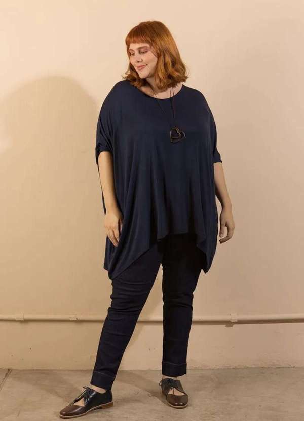 Bold - Blusa Ampla Tecido Ultra Leve Plus Size Azul 4