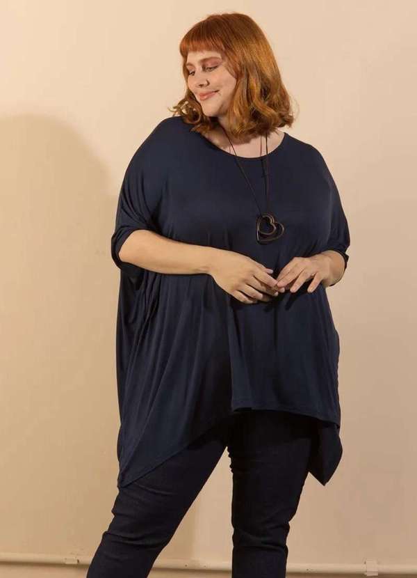 Bold - Blusa Ampla Tecido Ultra Leve Plus Size Azul 5
