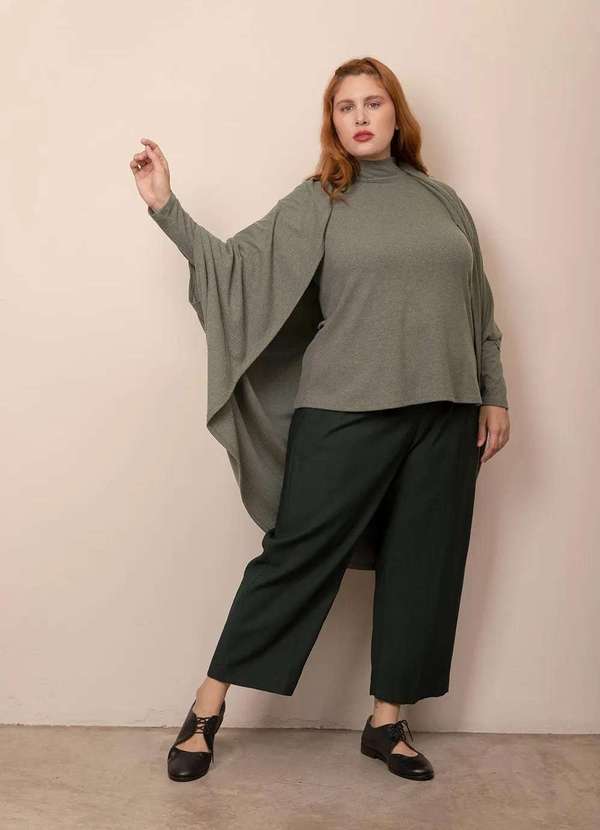 Bold - Blusa Cacharrel Canelada Plus Size Verde 2