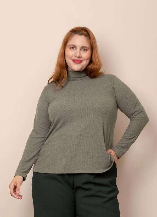 Bold - Blusa Cacharrel Canelada Plus Size Verde 3